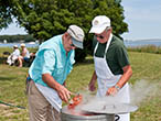 Ed Clark and Richie Surozenski cook the lobsters
